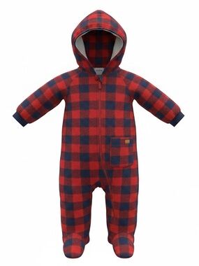 7 for all mankind - Cozy Red and Black Plaid Kids One Piece Bunting bag/romper